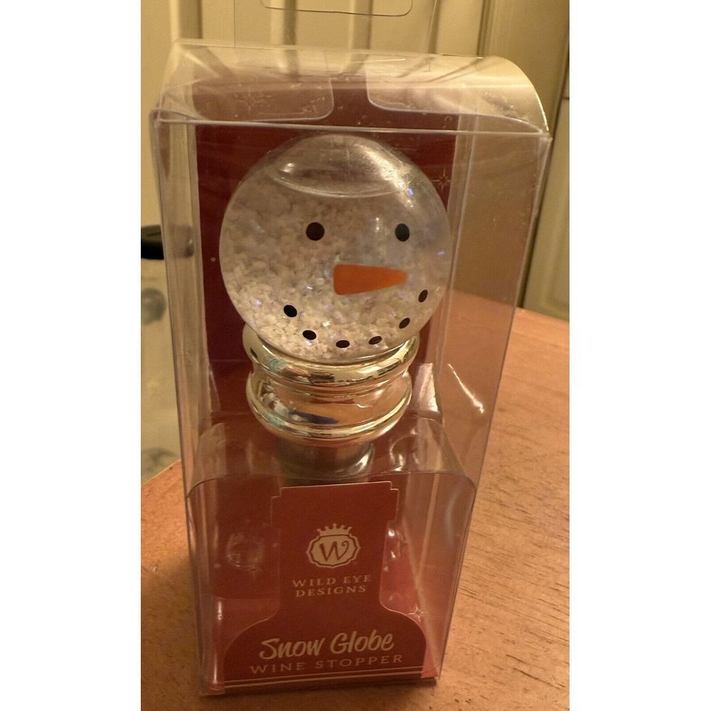 Wild Eye Design Wine Stopper Christmas Snowman Snow Globe